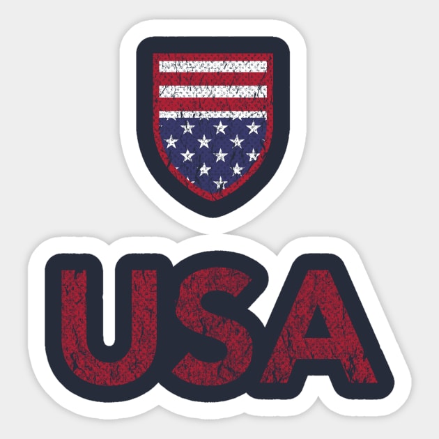 Vintage American Flag Sticker by vladocar